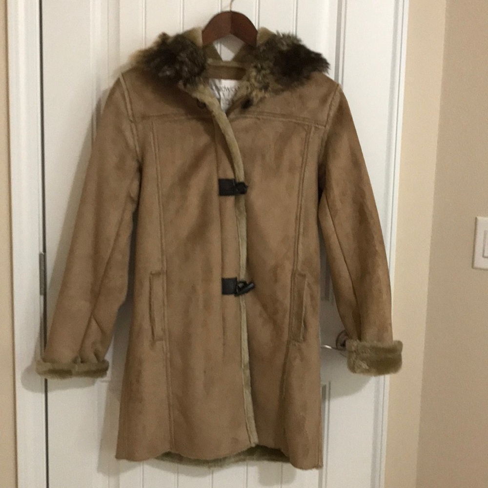 Chadwick faux suede/fur nwot med long coat